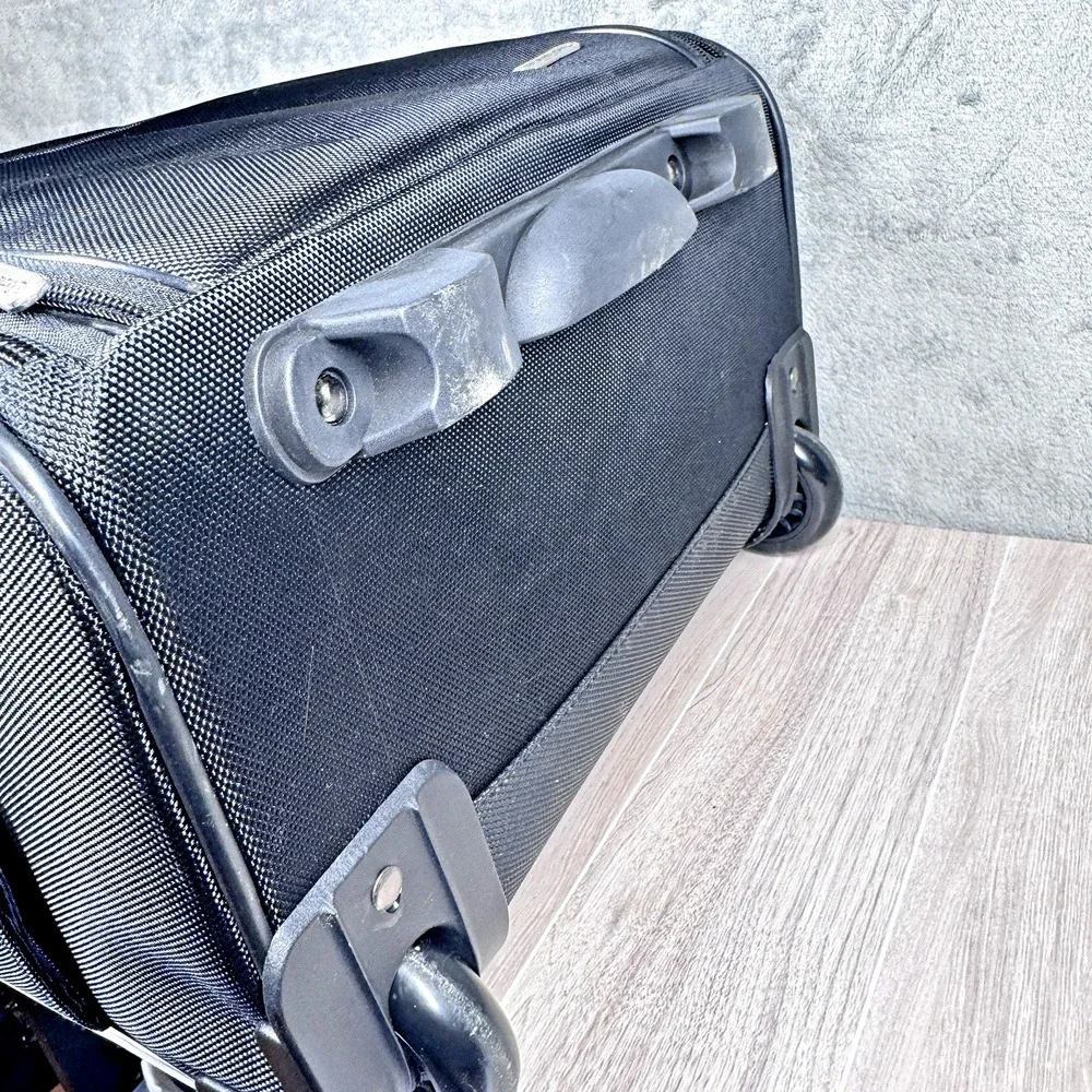 Travelon Rolling Luggage Laptop Bag Carry On Black Wheeled Tote Expandable 17x15